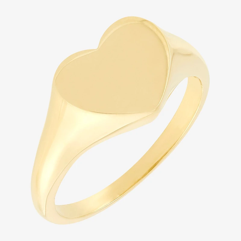 Womens 14K Gold Heart Signet Ring
