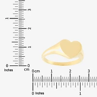 Womens 14K Gold Heart Signet Ring