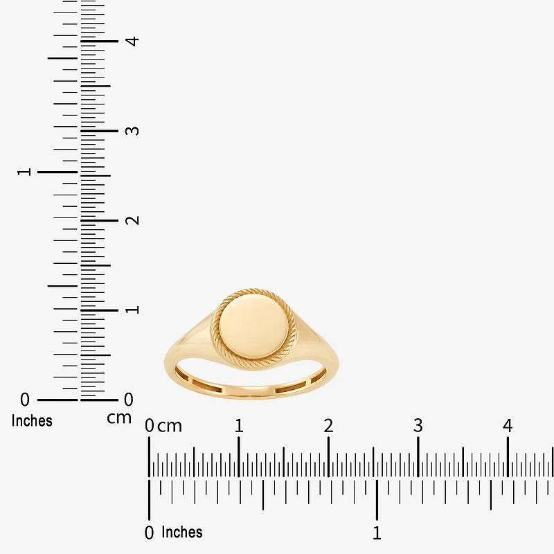Womens 10K Gold Round Signet Ring