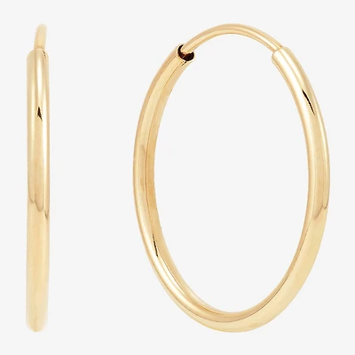 Womens 14K Gold 16mm Hoop Earrings