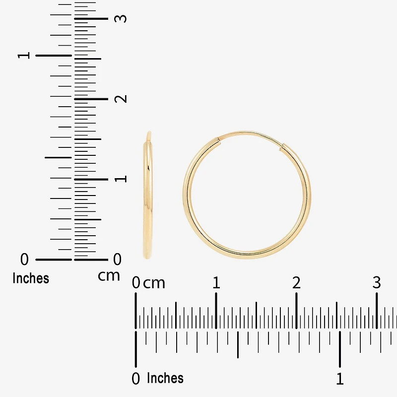 Womens 14K Gold 16mm Hoop Earrings