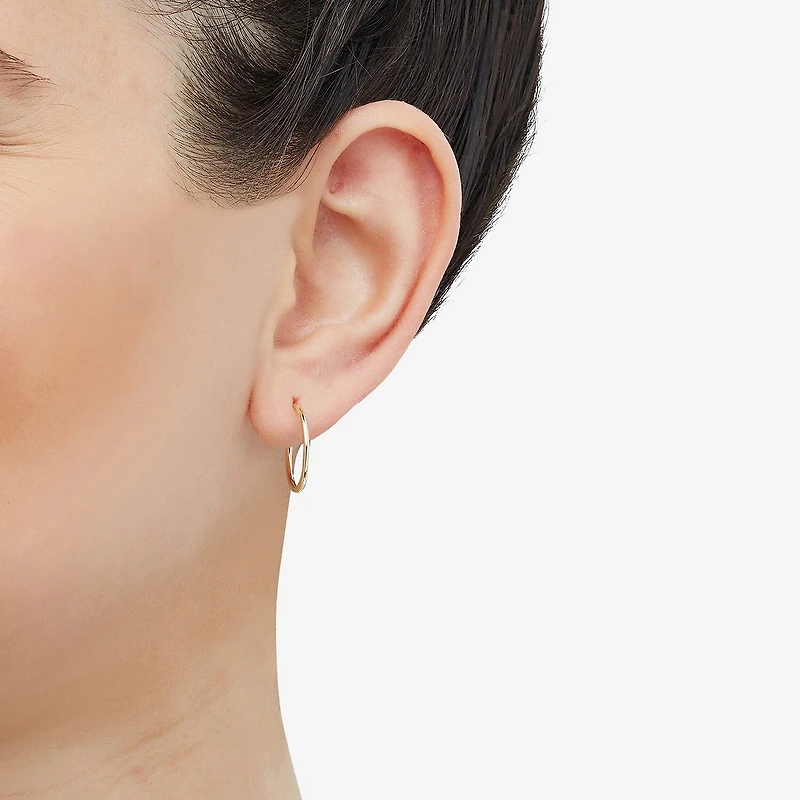 Womens 14K Gold 16mm Hoop Earrings