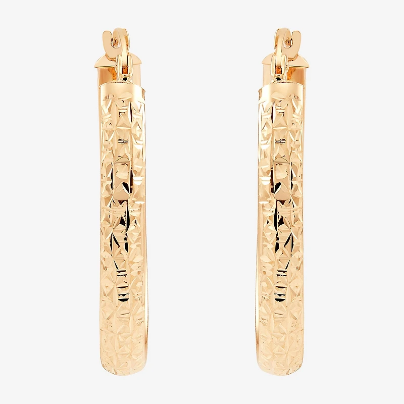 Womens 10K Gold 30mm Hoop Earrings