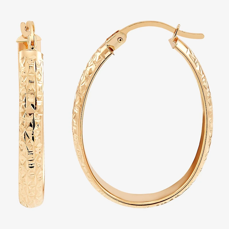 Womens 10K Gold 30mm Hoop Earrings
