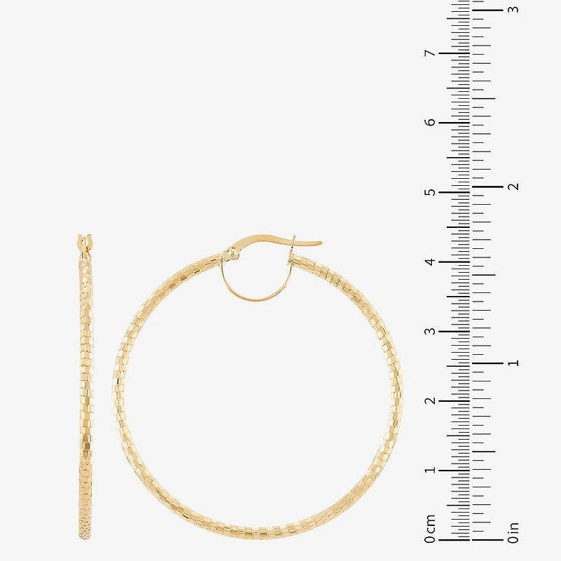 Womens 10K Gold 44mm Hoop Earrings