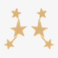 Womens 14K Gold Star Ear Climbers