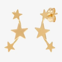 Womens 14K Gold Star Ear Climbers