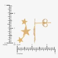 Womens 14K Gold Star Ear Climbers