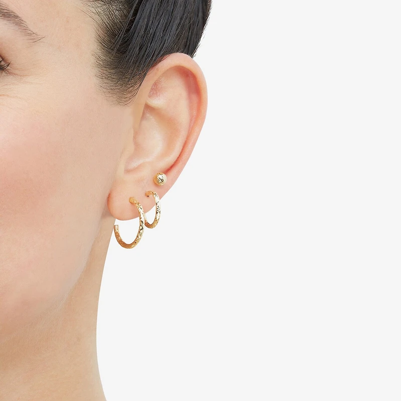 Womens 10K Gold Pair Earring Set