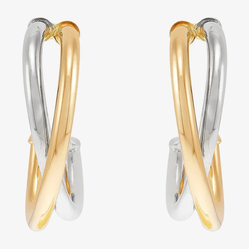 Womens 14K Gold 14.7mm Hoop Earrings
