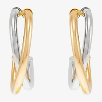 Womens 14K Gold 14.7mm Hoop Earrings