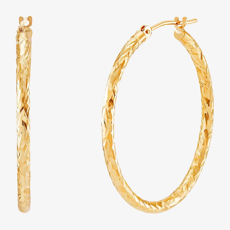 Womens 10K Gold 30mm Hoop Earrings