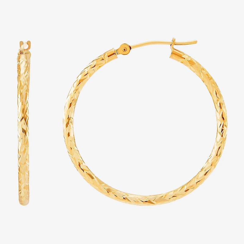 Womens 10K Gold 30mm Hoop Earrings