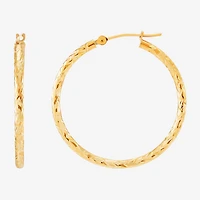 Womens 10K Gold 30mm Hoop Earrings
