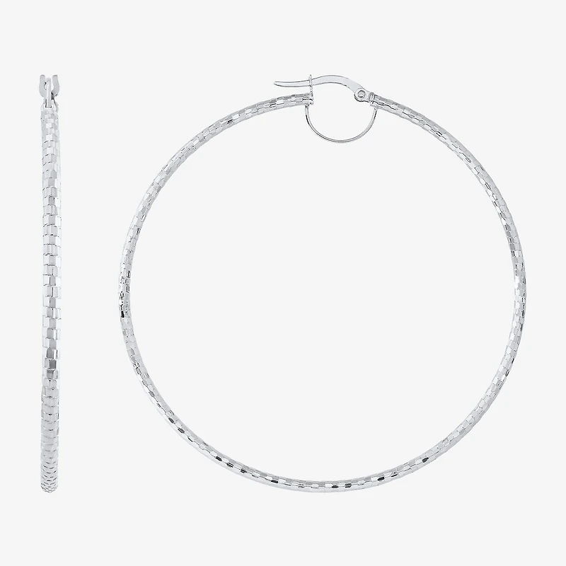 Womens 10K Gold 64mm Hoop Earrings
