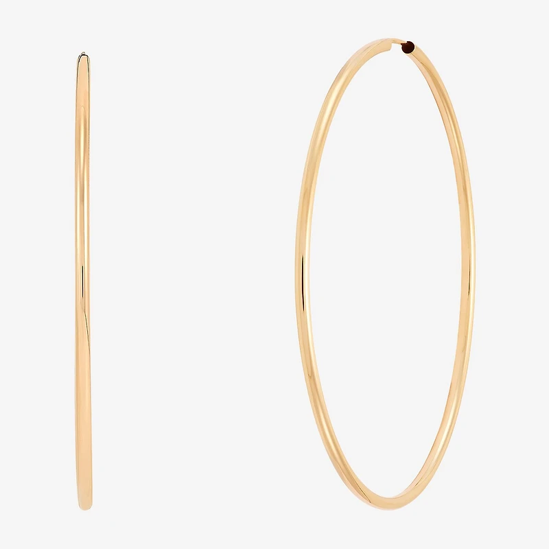 Womens 14K Gold 50mm Hoop Earrings