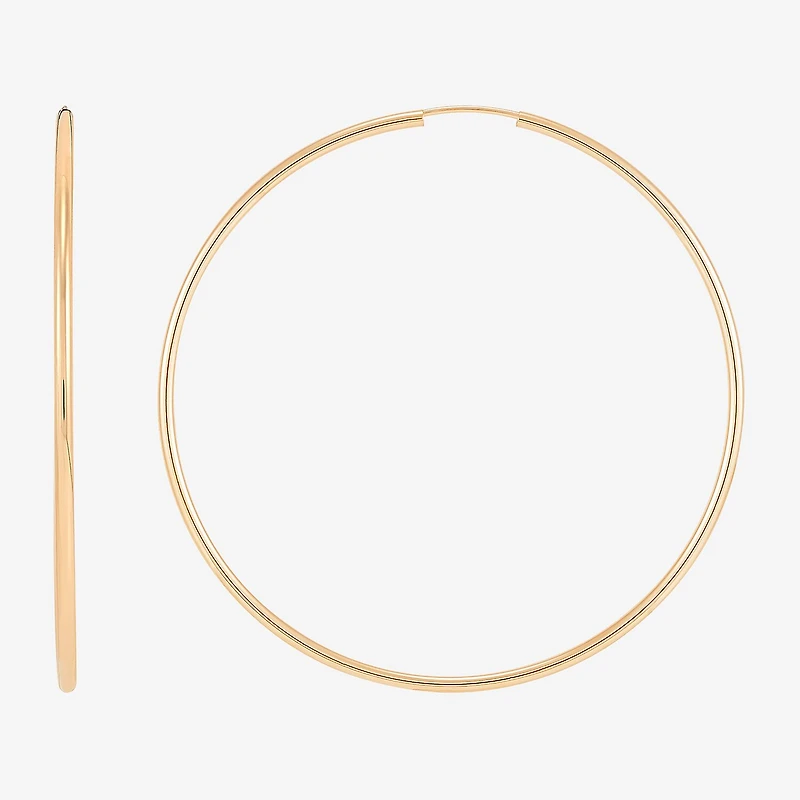 Womens 14K Gold 50mm Hoop Earrings