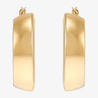 Womens 14K Gold 15mm Hoop Earrings