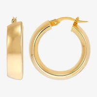 Womens 14K Gold 15mm Hoop Earrings