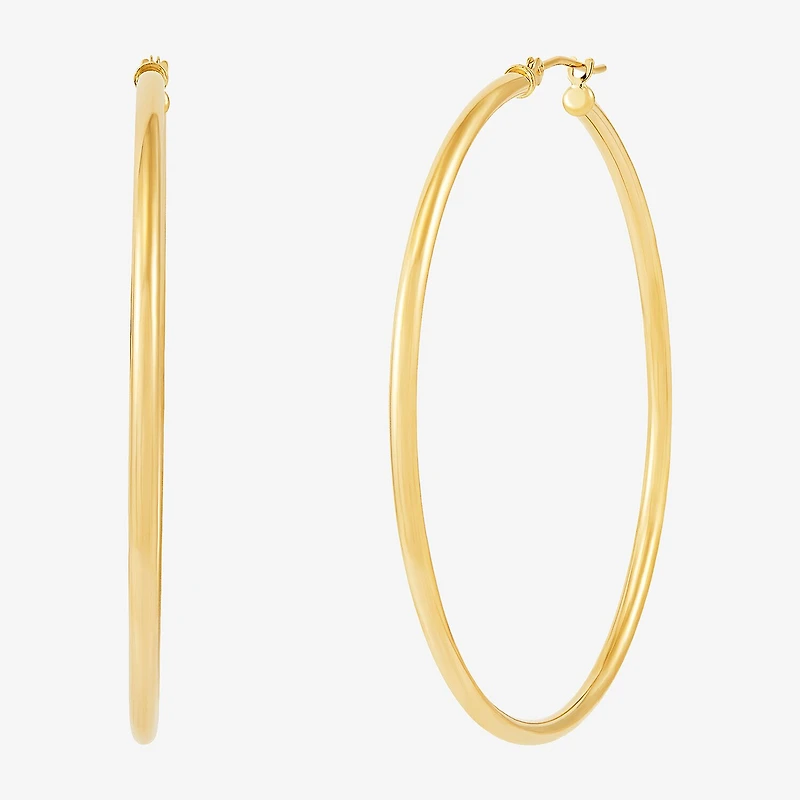 Womens 14K Gold 50mm Hoop Earrings