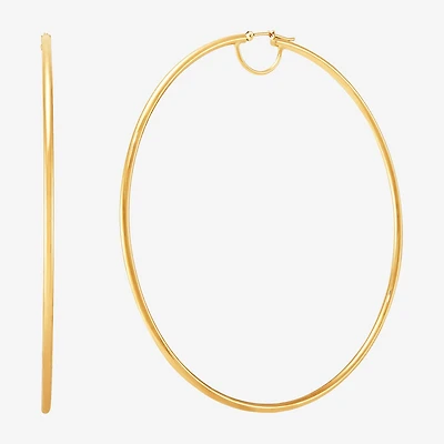 Womens 14K Gold 80mm Hoop Earrings