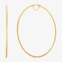 Womens 14K Gold 80mm Hoop Earrings