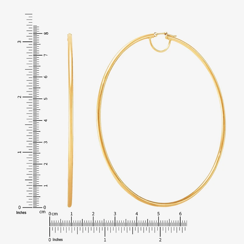 Womens 14K Gold 80mm Hoop Earrings