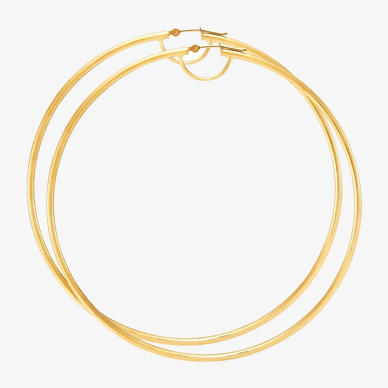 Womens 14K Gold 80mm Hoop Earrings