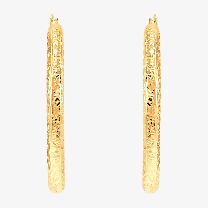 Womens 14K Gold 40mm Hoop Earrings