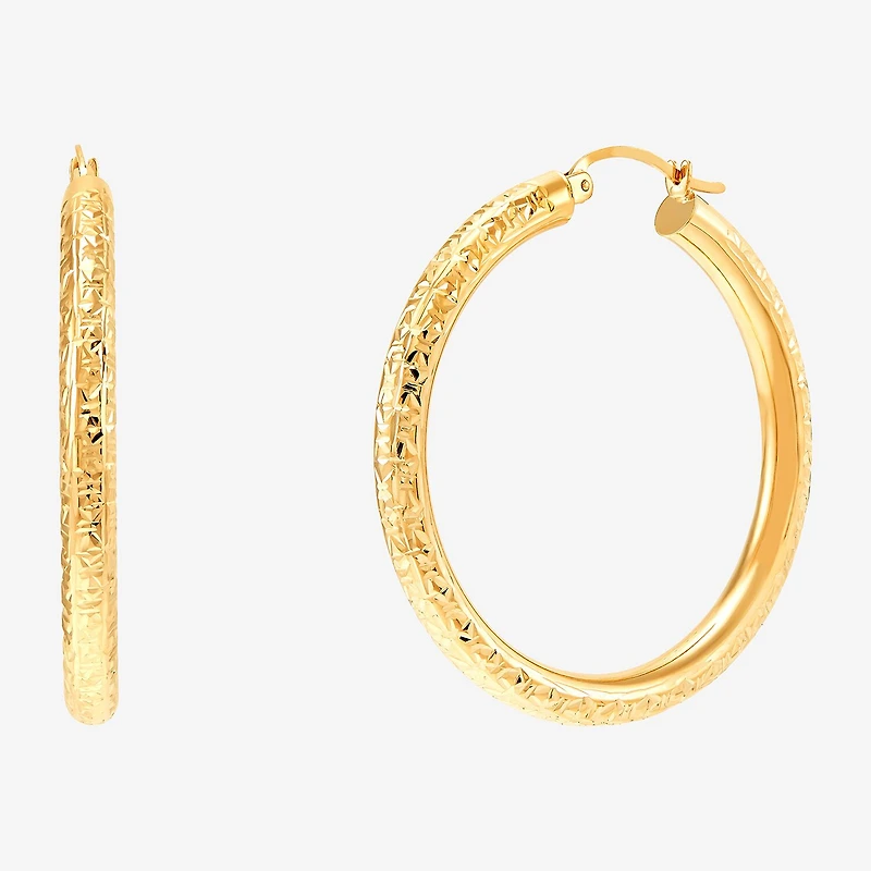 Womens 14K Gold 40mm Hoop Earrings