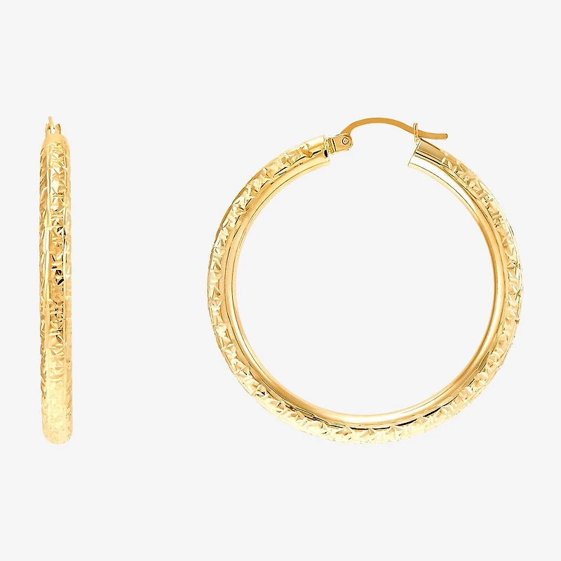 Womens 14K Gold 40mm Hoop Earrings