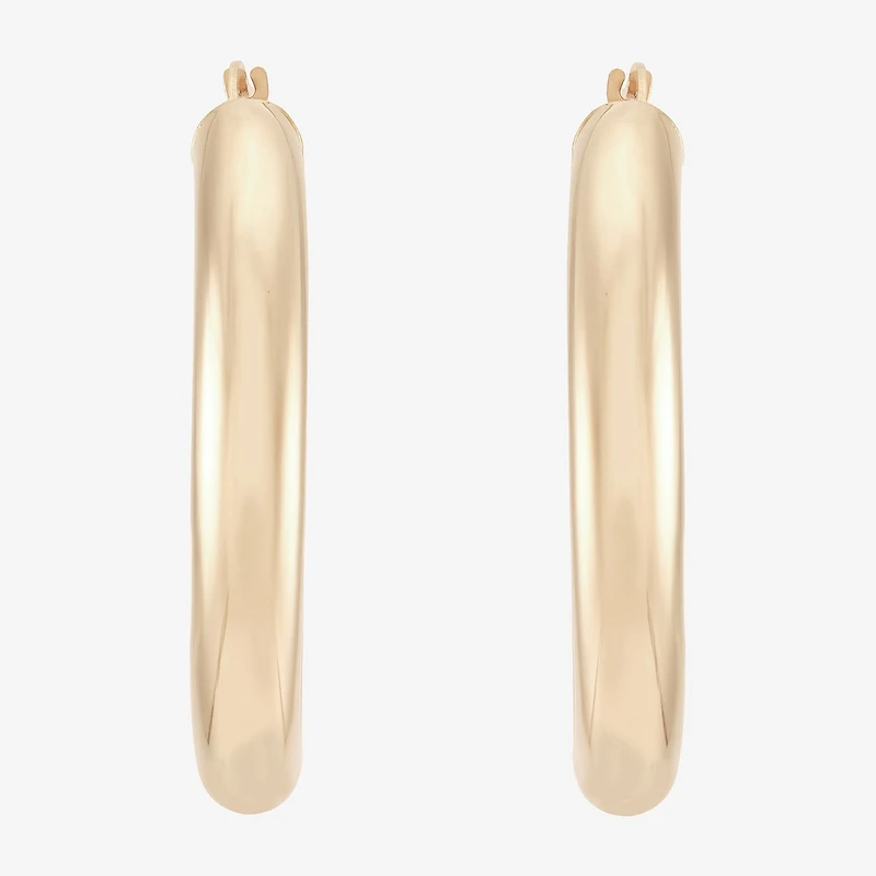 Womens 14K Gold 40mm Hoop Earrings