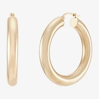 Womens 14K Gold 40mm Hoop Earrings