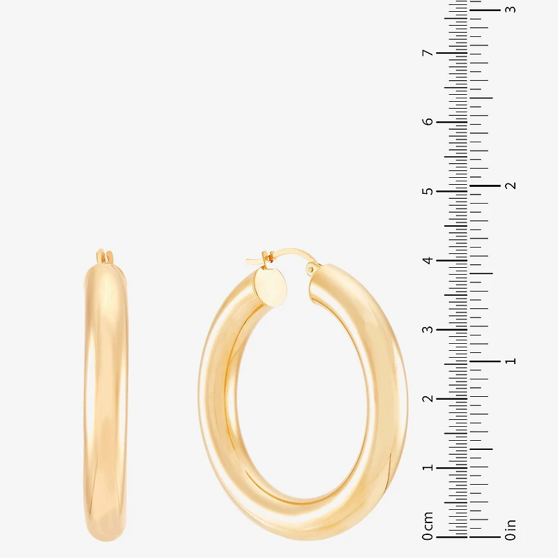 Womens 14K Gold 40mm Hoop Earrings