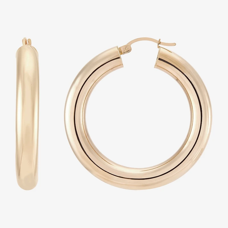Womens 14K Gold 40mm Hoop Earrings