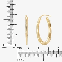 Womens 14K Gold 30mm Oval Hoop Earrings