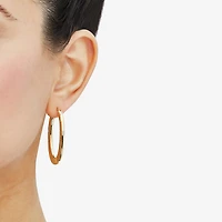 Womens 14K Gold 30mm Oval Hoop Earrings
