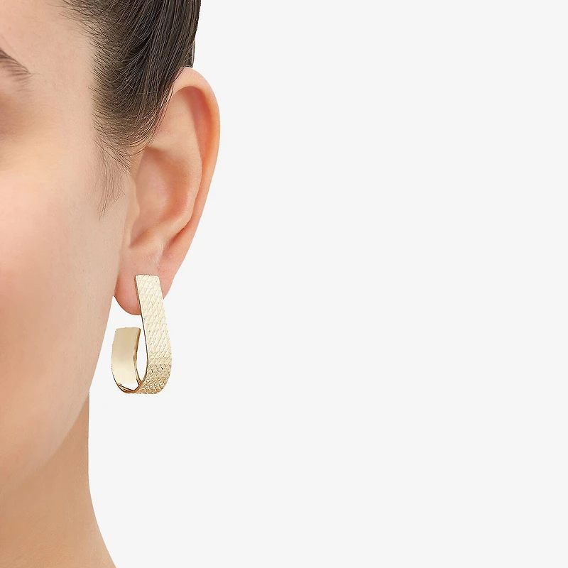 Womens 14K Gold 19mm Hoop Earrings