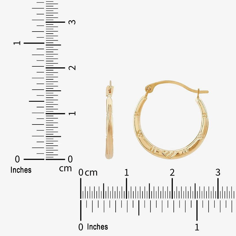 Womens 10K Gold 17.3mm Hoop Earrings