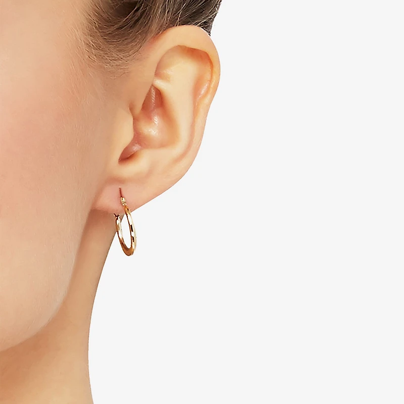 Womens 10K Gold 17.3mm Hoop Earrings
