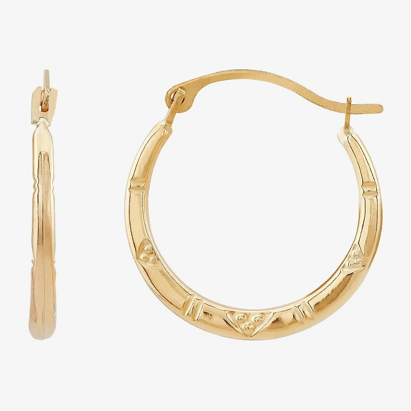 Womens 10K Gold 17.3mm Hoop Earrings