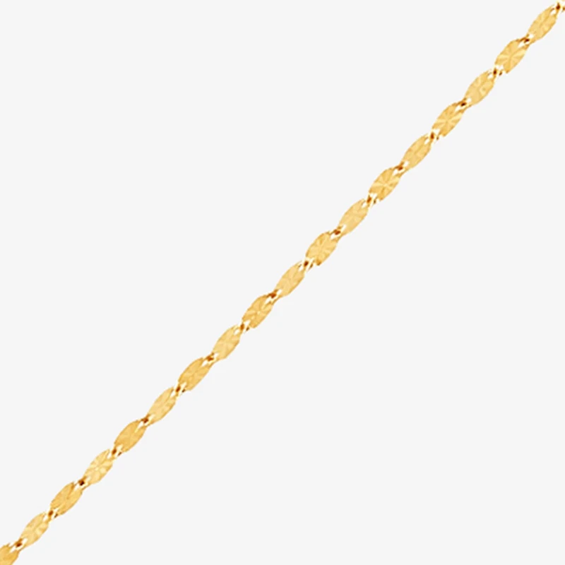 Womens 14K Gold 10 Inch Solid Fashion Ankle Bracelet