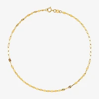 Womens 14K Gold 10 Inch Solid Fashion Ankle Bracelet