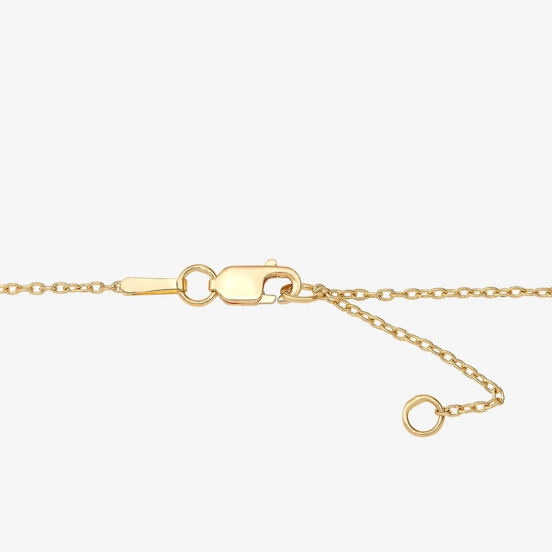 Womens 10K Tri-Color Gold 10 Inch Hollow Cable Ankle Bracelet