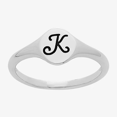 Womens Sterling Silver Signet Ring