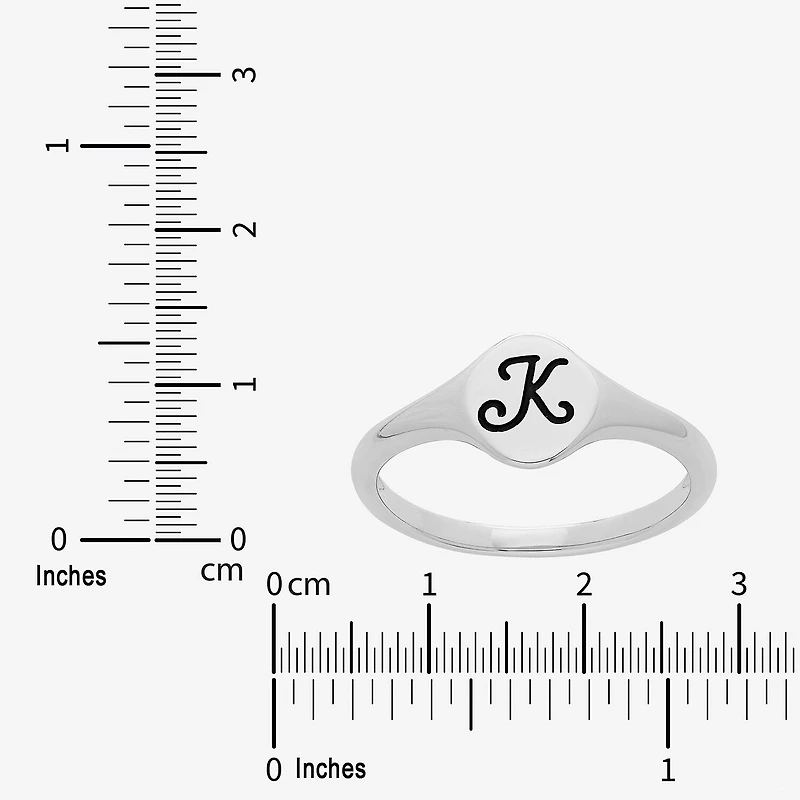 Womens Sterling Silver Signet Ring