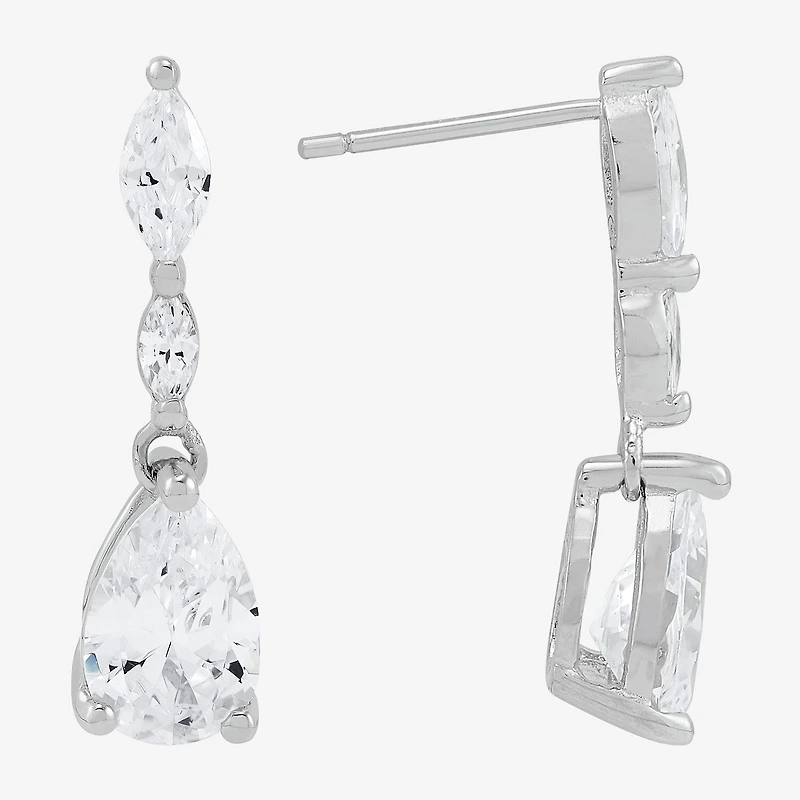 Womens White Cubic Zirconia Sterling Silver 2-pc. Jewelry Set