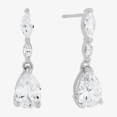 Womens White Cubic Zirconia Sterling Silver 2-pc. Jewelry Set