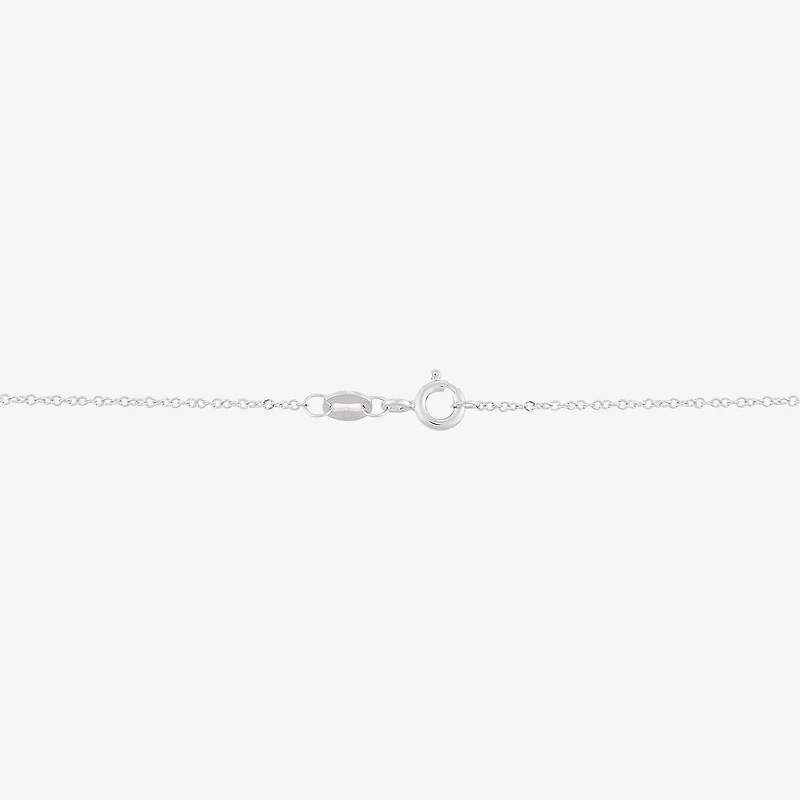 Cross Womens White Cubic Zirconia Sterling Silver Cross 18 Inch Pendant Necklace