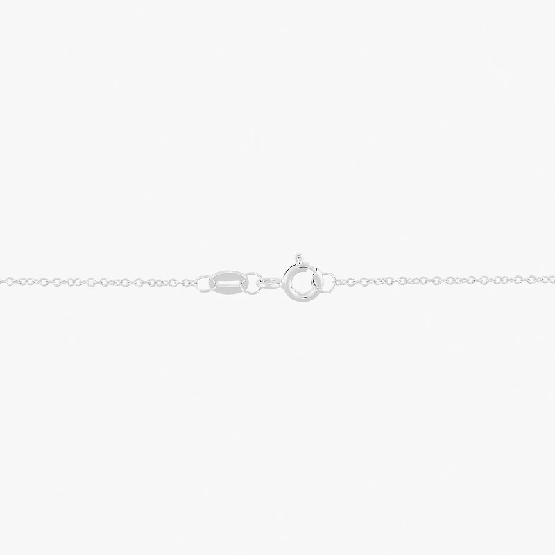 Womens White Cubic Zirconia Sterling Silver Angel 18 Inch Pendant Necklace